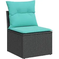vidaXL Ensemble de 8 canapés de jardin avec coussins, polyrattan noir