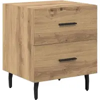 vidaXL Cabinet de chevet 2 pcs chêne artisanal 40 x 35 x 47.5 cm
