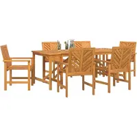vidaXL Ensemble de jardin pour repas, 7 pièces, bois d'acacia massif, couleur marron