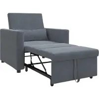 vidaXL Canapé Lit Simple Gris foncé 90 x 165 x 87 cm Velours