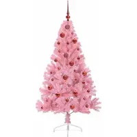 vidaXL Sapin de Noël artificiel pré-éclairé Rose 150 cm PVC