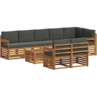 vidaXL Ensemble de canapés 9 pièces Naturel et Anthracite Bois massif d'acacia