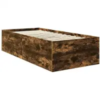 vidaXL Cadre de lit Chêne fumé 75 x 190 cm Bois composite
