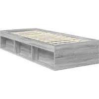 vidaXL Cadre de lit avec tête de lit gris Sonoma 75 x 190 cm Bois composite