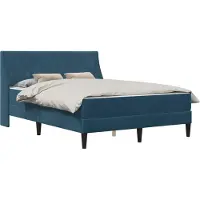 vidaXL Cadre de lit avec matelas avec matelas bleu 140 x 200 cm velours