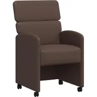 vidaXL Chaises de salle à manger à roulettes, lot de 2, marron, 58 x 65 x 98 cm