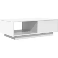 vidaXL Table basse blanche, 95 x 55 x 31 cm, en panneaux de particules