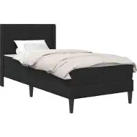 vidaXL Lit avec matelas et tête de lit, noir, 90 x 190 cm, velours