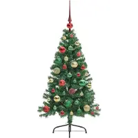 vidaXL Arbre de Noël artificiel pré-éclairé vert 120 cm PVC