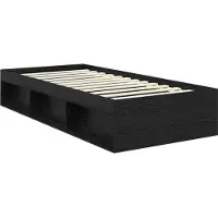 vidaXL Cadre de lit noir 100 x 200 cm Pin massif