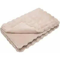 vidaXL Couverture en Fourrure de Lapin Synthétique Beige 240 x 270 cm
