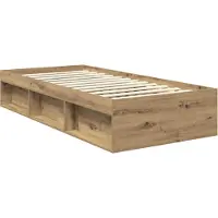 vidaXL Cadre de lit en chêne artisanal 90 x 190 cm Pin massif