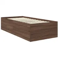 vidaXL Cadre de lit brun imitation chêne 75 x 190 cm Matériau dérivé du bois
