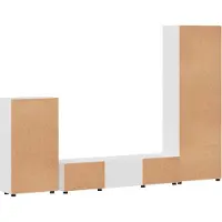 vidaXL Ensemble de meubles TV avec porte FLORIN, 3 pièces, blanc brillant, aggloméré