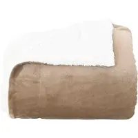 vidaXL Jeté Camel 130 x 150 cm Toison