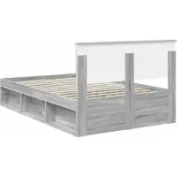 vidaXL Cadre de lit gris Sonoma 135 x 190 cm Bois composite