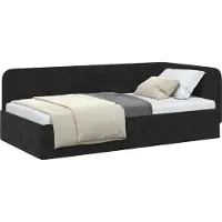 vidaXL Cadre de lit d'angle noir 90 x 200 cm Velours