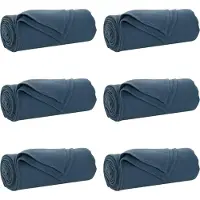 vidaXL Couvertures À Jeter 6 Pcs Bleu Marine 270 X 240 Cm Toison