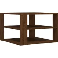 vidaXL Table basse marron imitation chêne 59,5x59,5x40 cm Matériau dérivé du bois
