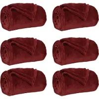 vidaXL Couvertures À Jeter 6 Pcs Rouge Bordeaux 240 X 270 Cm Toison