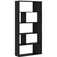 vidaXL Bibliothèque noire imitation chêne 80 x 24 x 159 cm Matériau dérivé du bois