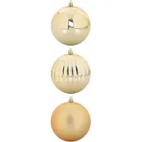 vidaXL Ensemble de Boules de Noël 3 pcs Doré Plastique
