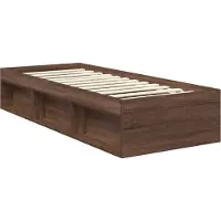 vidaXL Cadre de lit marron aspect chêne 75 x 190 cm Pin massif