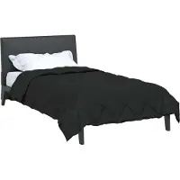 vidaXL Couette toutes saisons noire 140 x 200 cm en microfibre