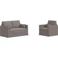 vidaXL Canapé 2 pcs Taupe Mét¿¿