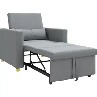 vidaXL Canapé Lit Simple Gris clair 90 x 165 x 87 cm tissu