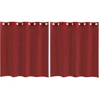 vidaXL Voile Rideaux avec oeillets 2 pcs. Rouge vin