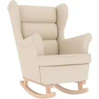 vidaXL Chaise à bascule blanc 74x90x102 cm lin