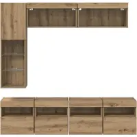 vidaXL : Meubles TV, 7 pièces, bois stratifié imitation chêne artisanal