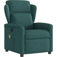 vidaXL Fauteuil de massage vert foncé Tissu