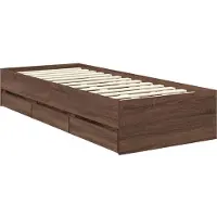 vidaXL Cadre de lit marron aspect chêne 75 x 190 cm Ingénieurs bois