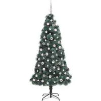 vidaXL Arbre de Noël artificiel pré-éclairé avec ensemble de boules