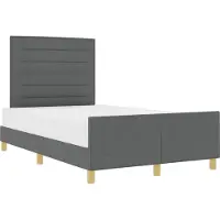 vidaXL Cadre de lit avec tête de lit gris foncé 160 x 200 cm Tissu