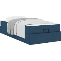vidaXL Lit avec matelas, 2 pièces, tissu bleu