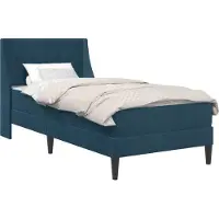 vidaXL Cadre de lit avec matelas avec matelas bleu 100 x 200 cm velours