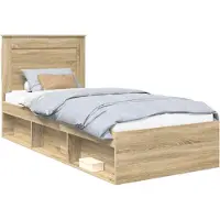 vidaXL Cadre de lit Chêne Sonoma 75 x 190 cm Pin massif