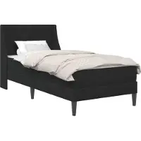 vidaXL Cadre de lit avec matelas avec matelas noir 90 x 190 cm velours