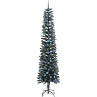 vidaXL Sapin de Noël artificiel Vert 240 cm PVC, plastique et acier