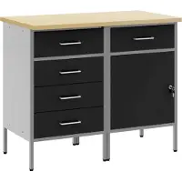 vidaXL Établi avec tiroirs 2 pcs noir et gris 100 x 55 x 85 cm
