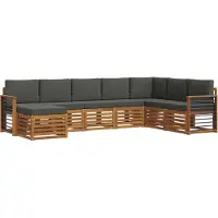 vidaXL Ensemble de canapés d'extérieur avec coussins 8 pièces Nature et Anthracite