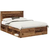 vidaXL Cadre de lit en vieux bois 140 x 190 cm Pin massif