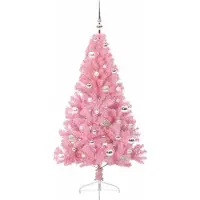 vidaXL Sapin de Noël artificiel pré-éclairé Rose 150 cm PVC
