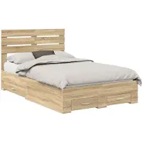 vidaXL Cadre de lit avec tiroirs avec tête de lit en bois composite