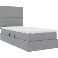 vidaXL Lit avec rangement et matelas Gris clair 90 x 190 cm Tissu