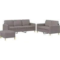 vidaXL Ensemble de canapés 3 pièces avec coussins Tissu Taupe