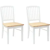 vidaXL Chaise de salle à manger 2 pcs Blanc 50 x 52,5 x 91 cm Bois massif de caoutchouc